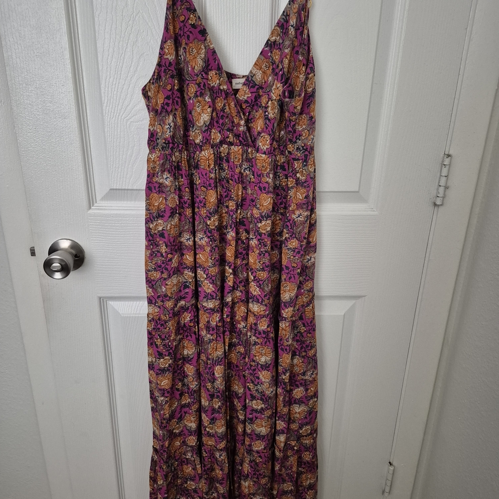 NATURAL LIFE Floral Maxi Dress - Purple and Orange